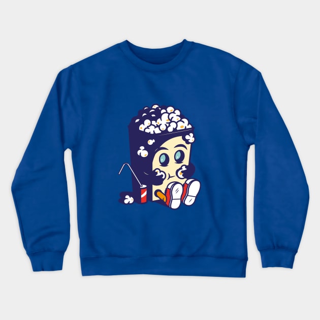 Movie Fan Popcorn Monster Crewneck Sweatshirt by propellerhead